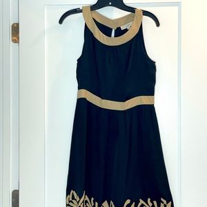 Loft Black & Tan Dress
